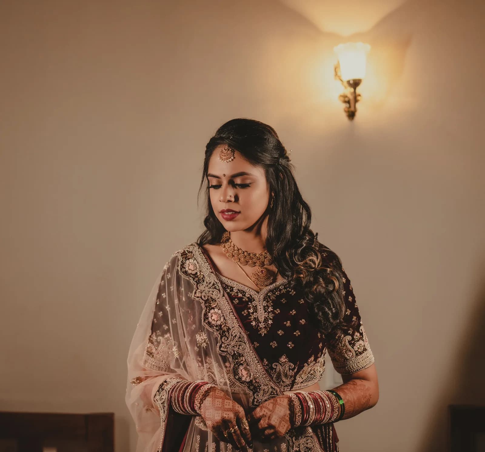 Bridal preparation portrait