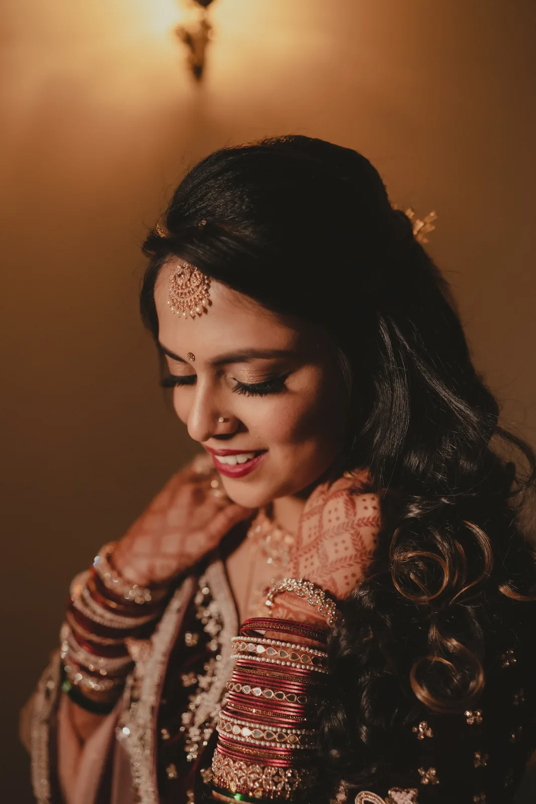Bride getting ready with makeup