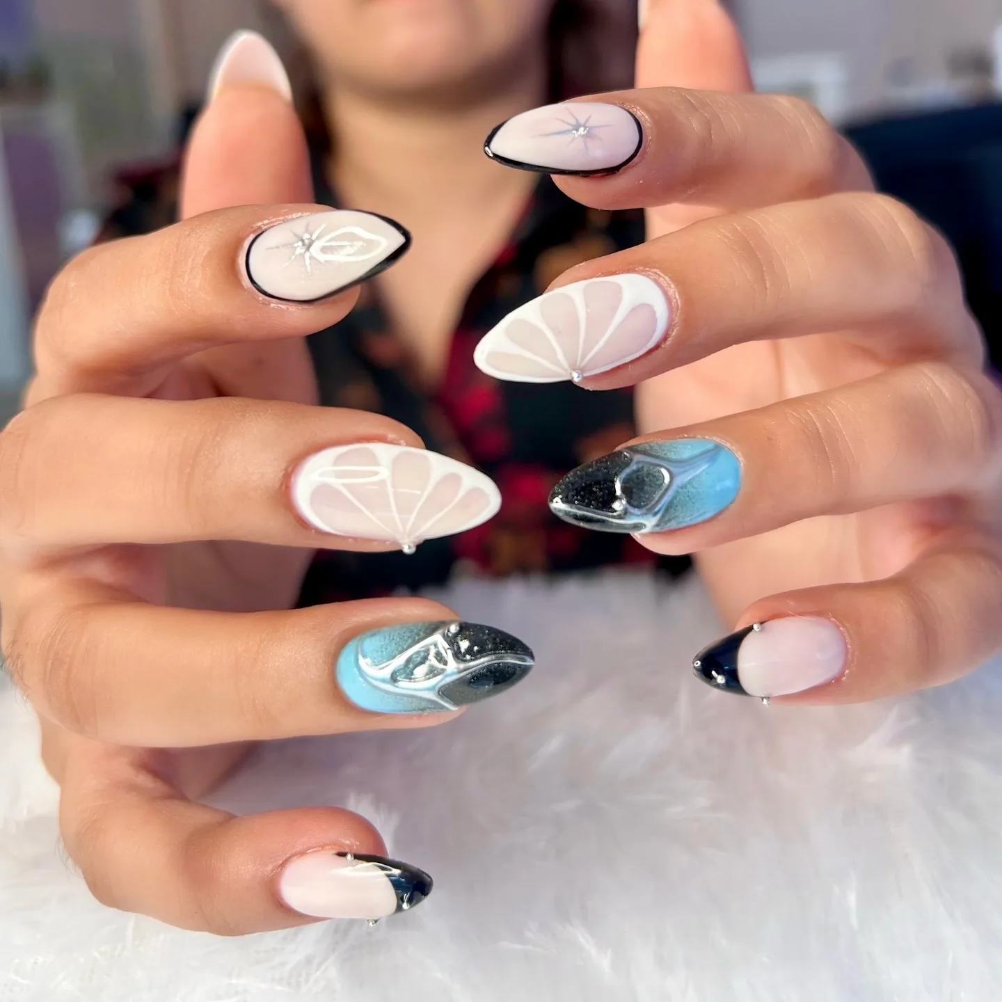 Custom nail art design at Flaunt by Juhi Bangalore